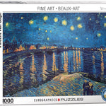 Puzzle Eurographics - 1000 p - Iris La nuit étoilée sur le Rhône - Vincent Van Gogh - Puzzle en carton - Rouge et Noir