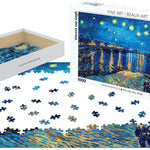 Puzzle Eurographics - 1000 p - Iris La nuit étoilée sur le Rhône - Vincent Van Gogh - Puzzle en carton - Rouge et Noir