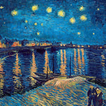 Puzzle Eurographics - 1000 p - Iris La nuit étoilée sur le Rhône - Vincent Van Gogh - Puzzle en carton - Rouge et Noir