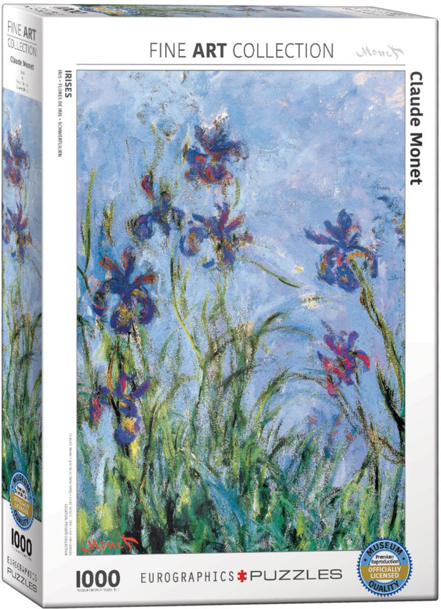 Puzzle Eurographics - 1000 p - Iris - Monet - Puzzle en carton - Rouge et Noir