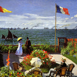 Puzzle Eurographics - 1000 p - Jardin à Sainte adresse - Monet - Puzzle en carton - Rouge et Noir