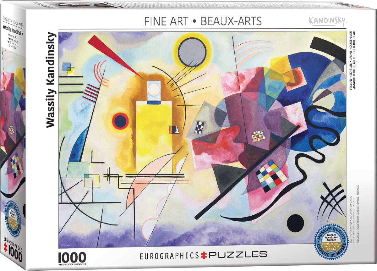 Puzzle Eurographics - 1000 p - Jaune Rouge Bleu - Kandinsky - Puzzle en carton - Rouge et Noir