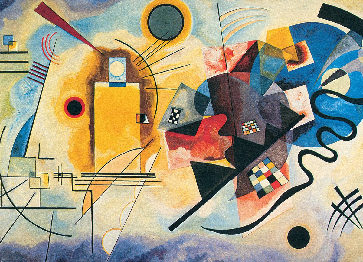 Puzzle Eurographics - 1000 p - Jaune Rouge Bleu - Kandinsky - Puzzle en carton - Rouge et Noir