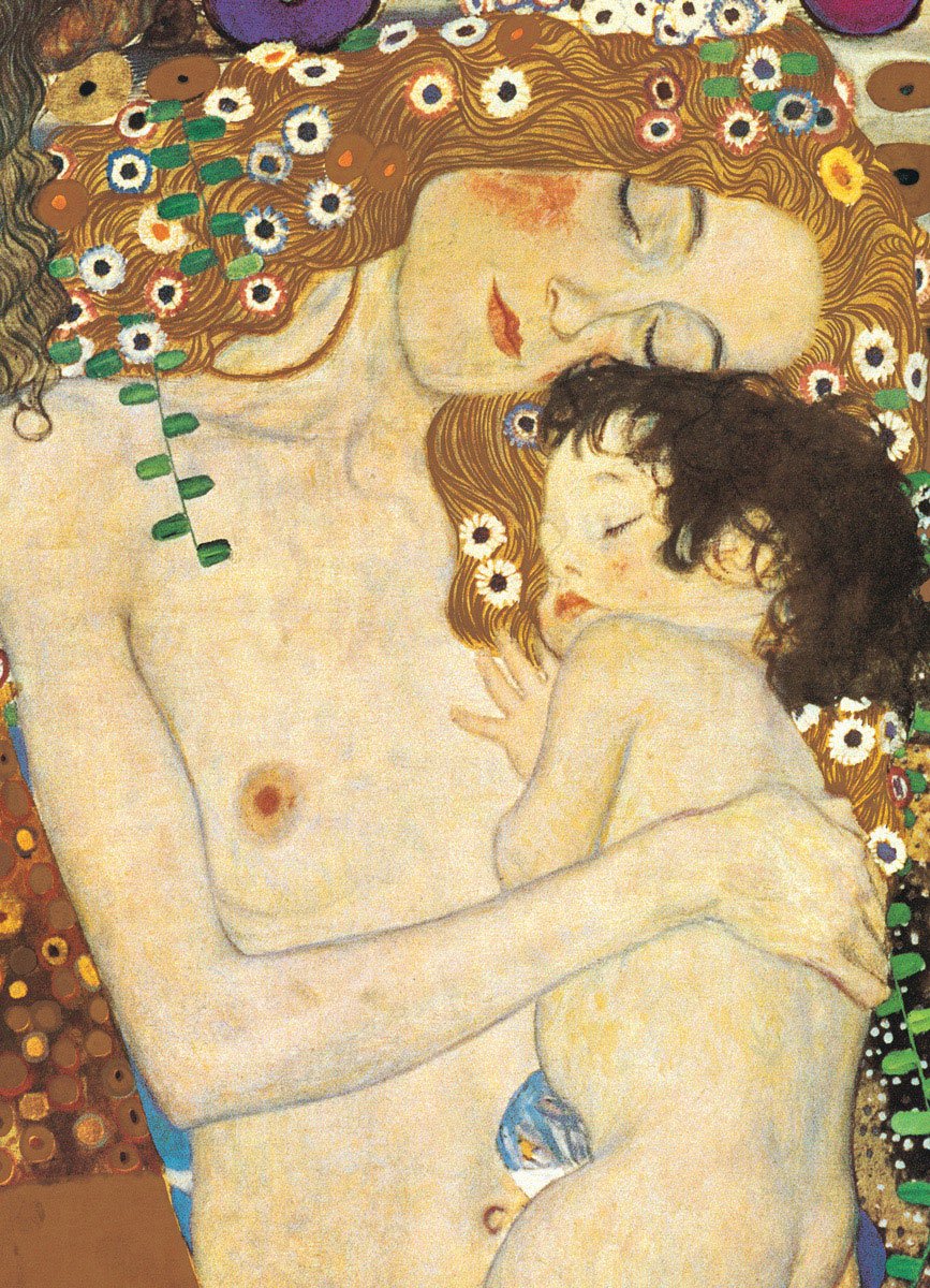 Puzzle Eurographics - 1000 p - La mère et l'enfant - Klimt - Puzzle en carton - Rouge et Noir