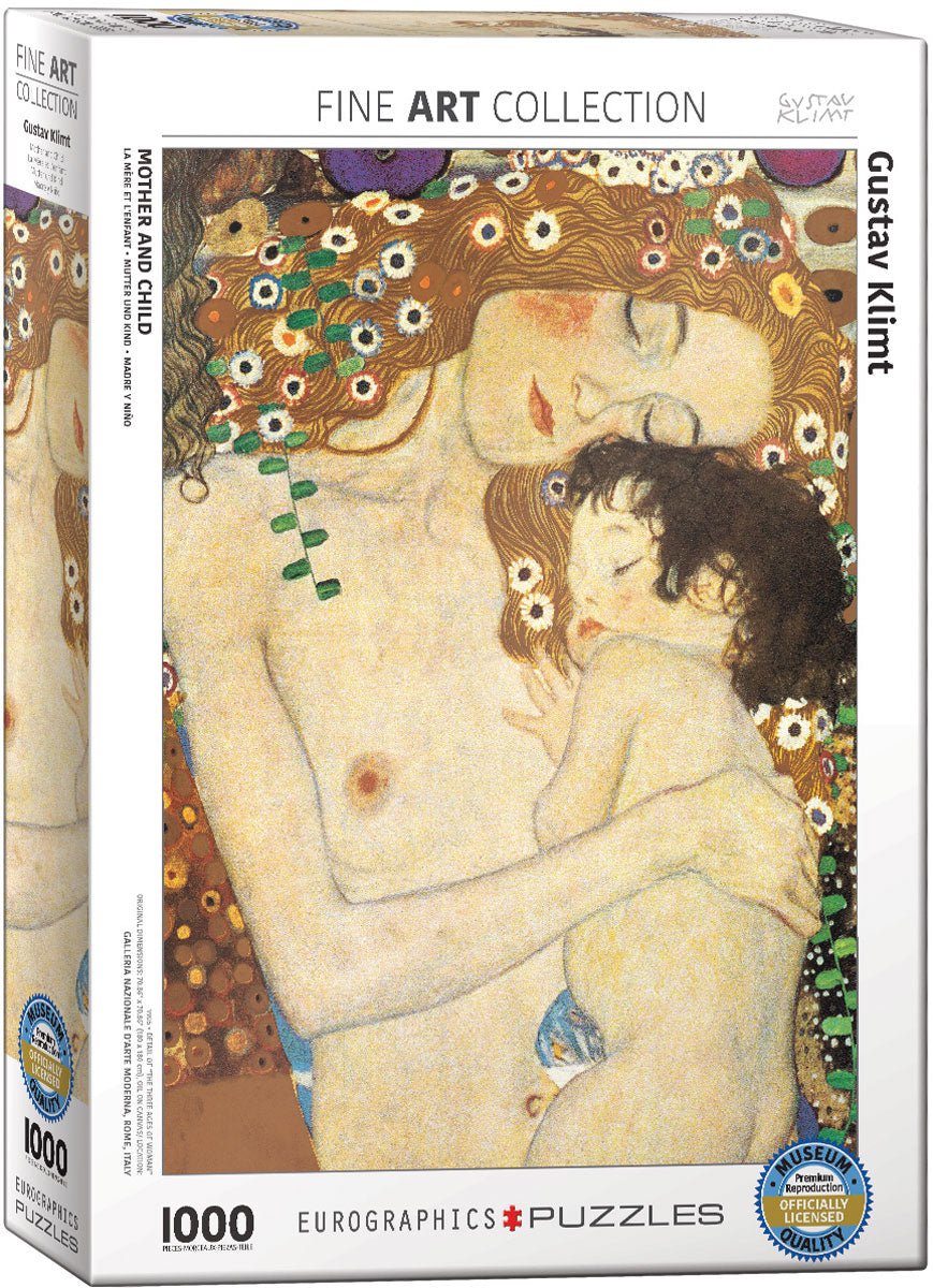 Puzzle Eurographics - 1000 p - La mère et l'enfant - Klimt - Puzzle en carton - Rouge et Noir