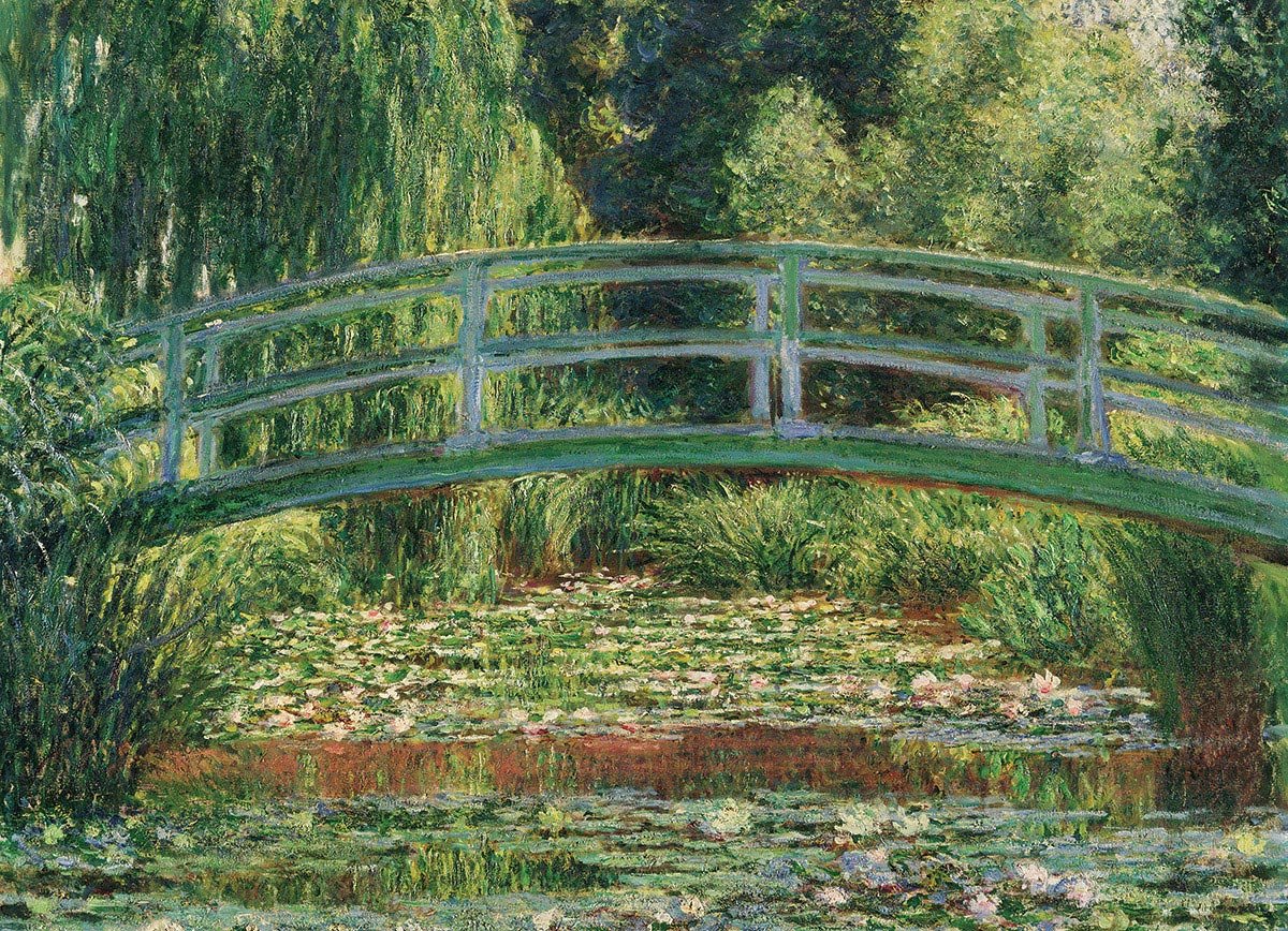 Puzzle Eurographics - 1000 p - La passerelle japonaise - Monet - Puzzle en carton - Rouge et Noir