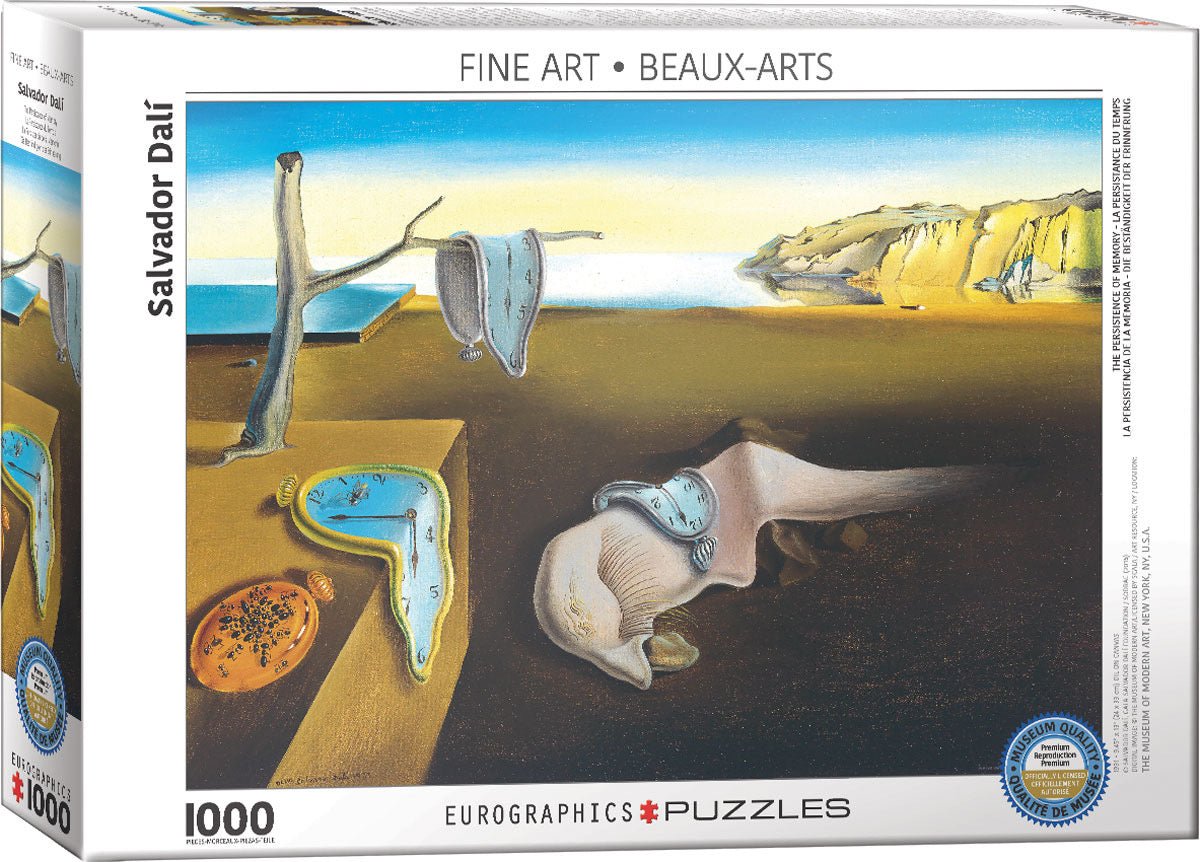 Puzzle Eurographics - 1000 p - La persistance du temps - Dali - Puzzle en carton - Rouge et Noir