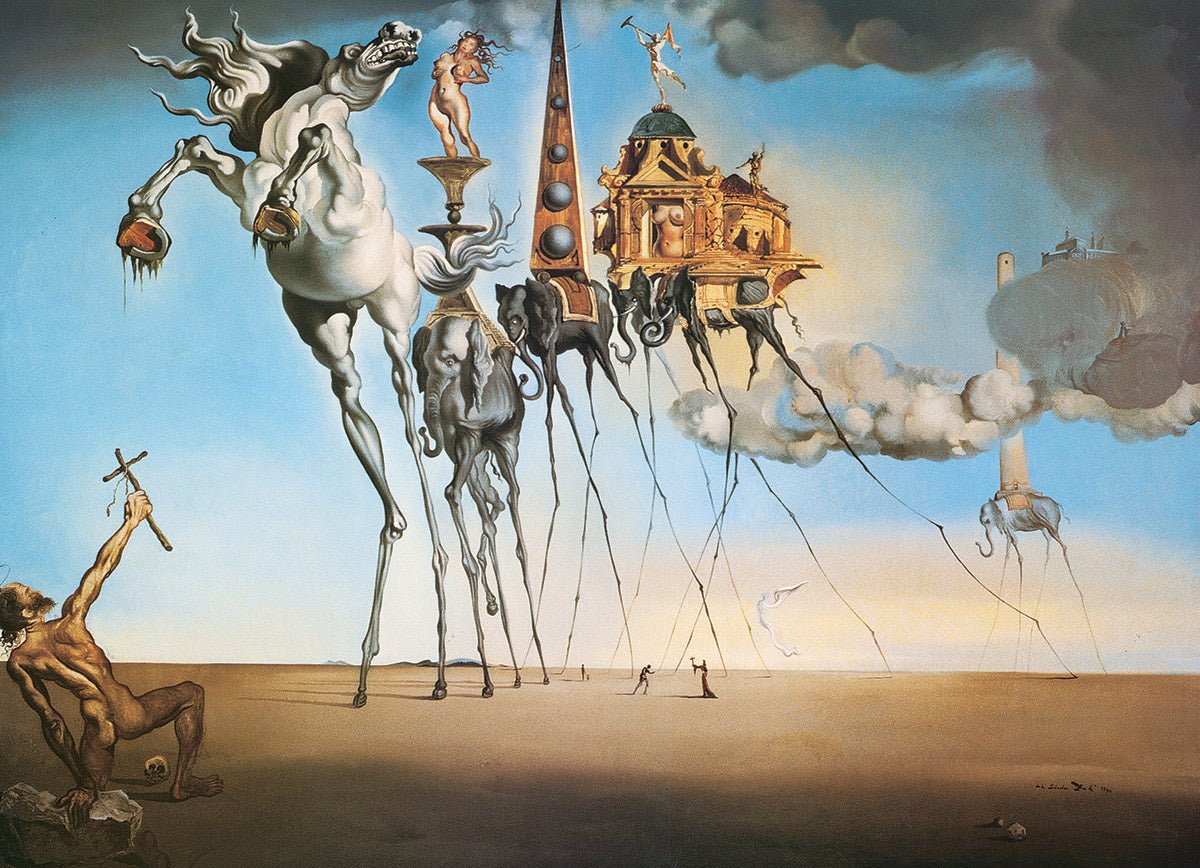 Puzzle Eurographics - 1000 p - La tentation de Saint Antoine - Dali - Puzzle en carton - Rouge et Noir