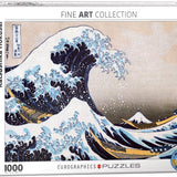 Puzzle Eurographics - 1000 p - La vague - Hokusai - Puzzle en carton - Rouge et Noir