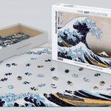 Puzzle Eurographics - 1000 p - La vague - Hokusai - Puzzle en carton - Rouge et Noir