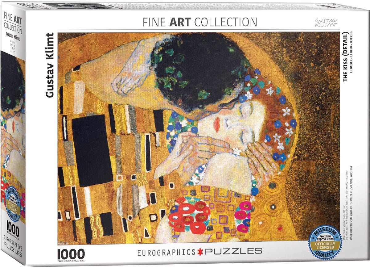 Puzzle Eurographics - 1000 p - Le Baiser (Détail) - Klimt - Puzzle en carton - Rouge et Noir