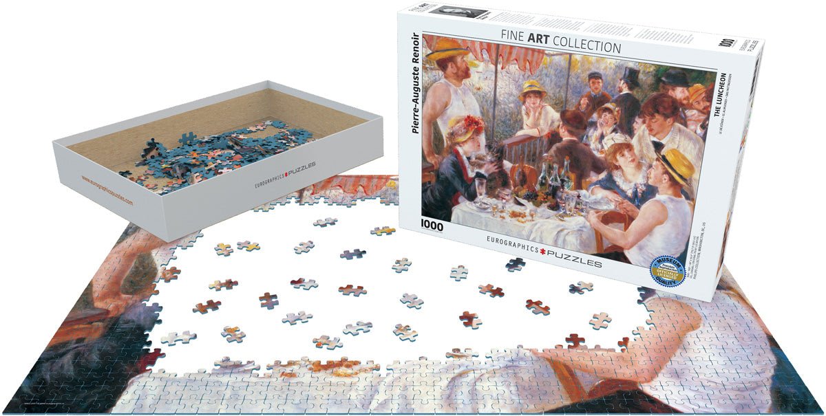 Puzzle Eurographics - 1000 p - Le Déjeuner - Pierre Auguste Renoir - Puzzle en carton - Rouge et Noir