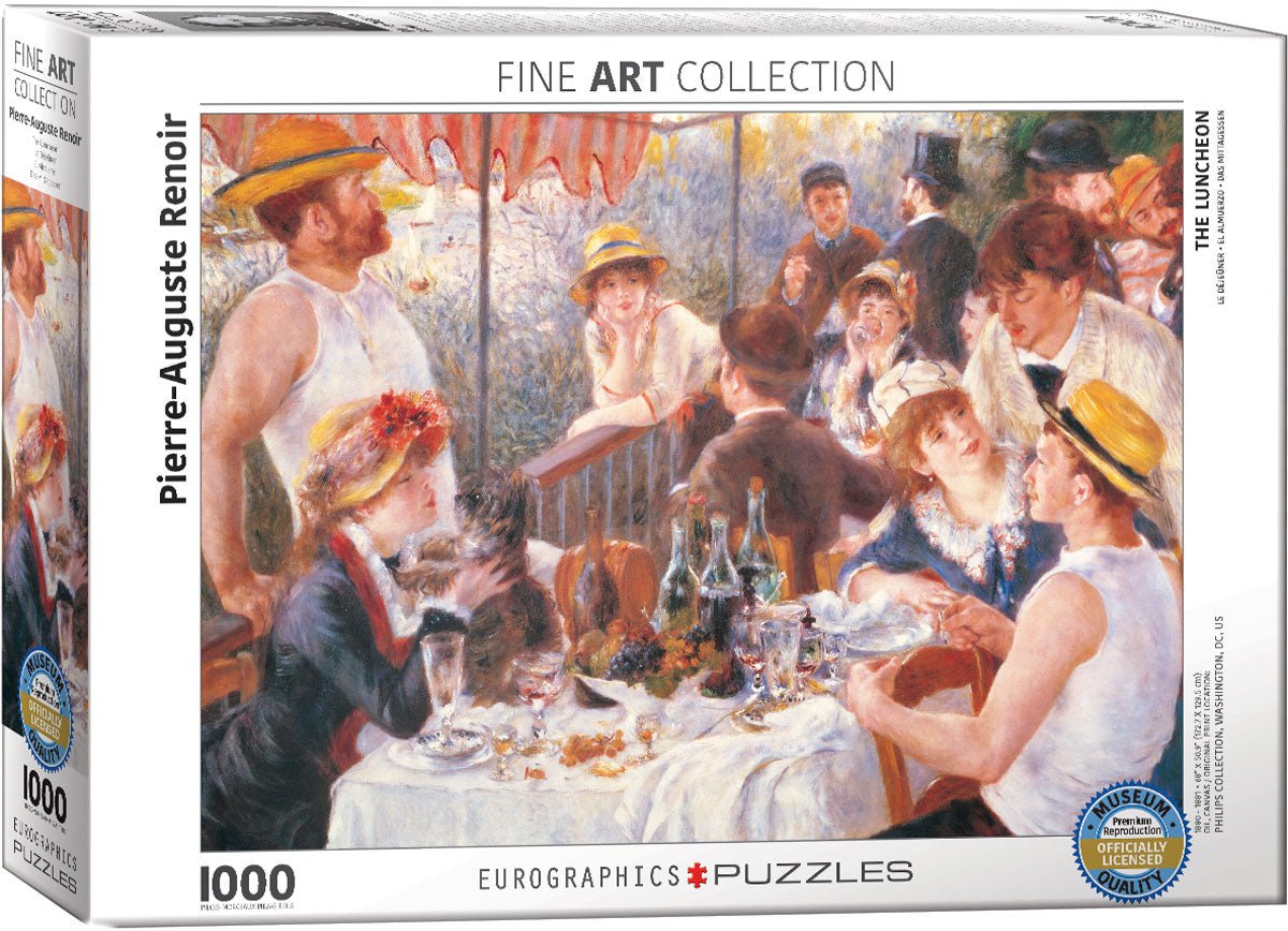 Puzzle Eurographics - 1000 p - Le Déjeuner - Pierre Auguste Renoir - Puzzle en carton - Rouge et Noir