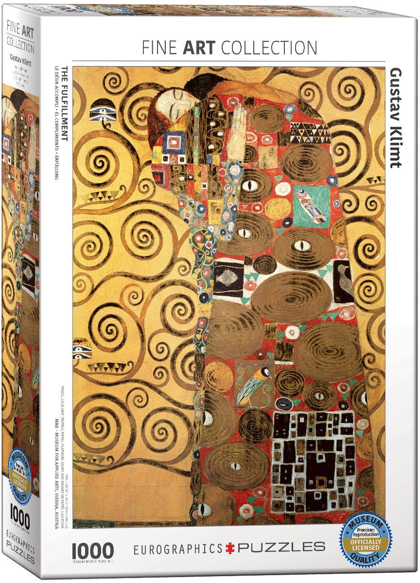 Puzzle Eurographics - 1000 p - Le Désir accompli - Gustav Klimt - Puzzle en carton - Rouge et Noir