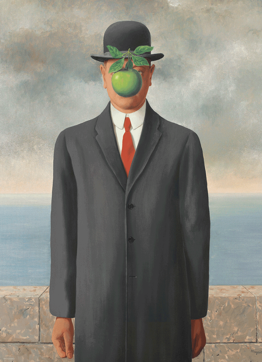 Puzzle Eurographics - 1000 p - Le fils de L’homme - René Magritte - Puzzle en carton - Rouge et Noir