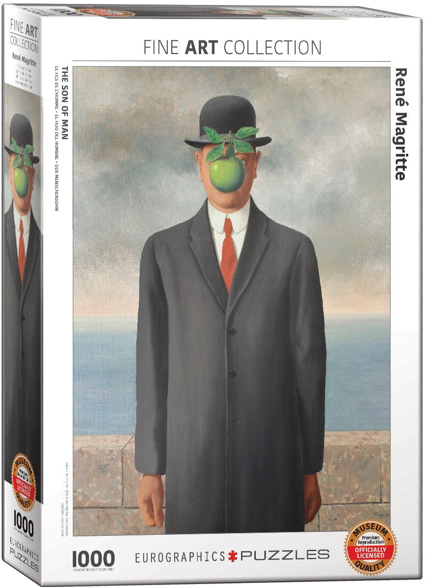 Puzzle Eurographics - 1000 p - Le fils de L’homme - René Magritte - Puzzle en carton - Rouge et Noir