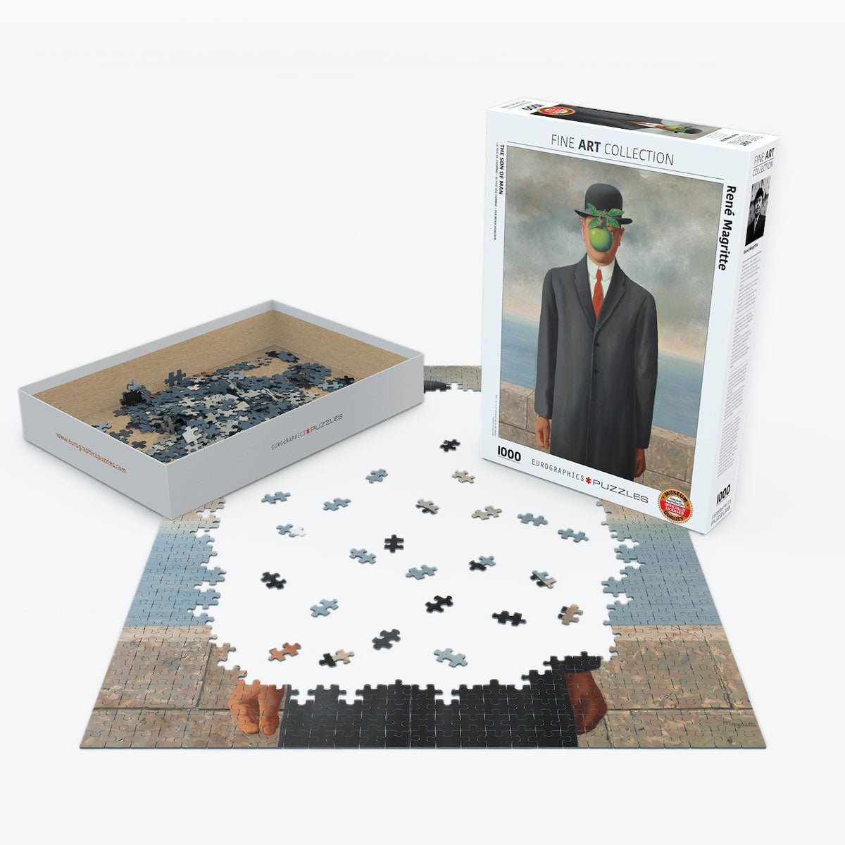 Puzzle Eurographics - 1000 p - Le fils de L’homme - René Magritte - Puzzle en carton - Rouge et Noir