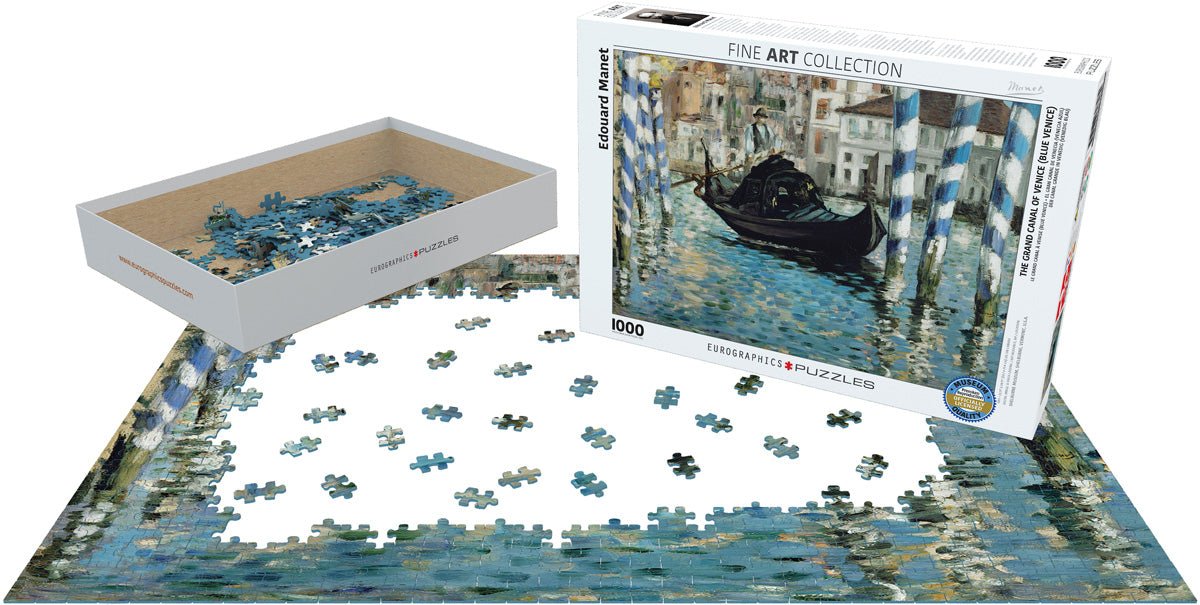 Puzzle Eurographics - 1000 p - Le grand canal de Venise - Manet - Puzzle en carton - Rouge et Noir