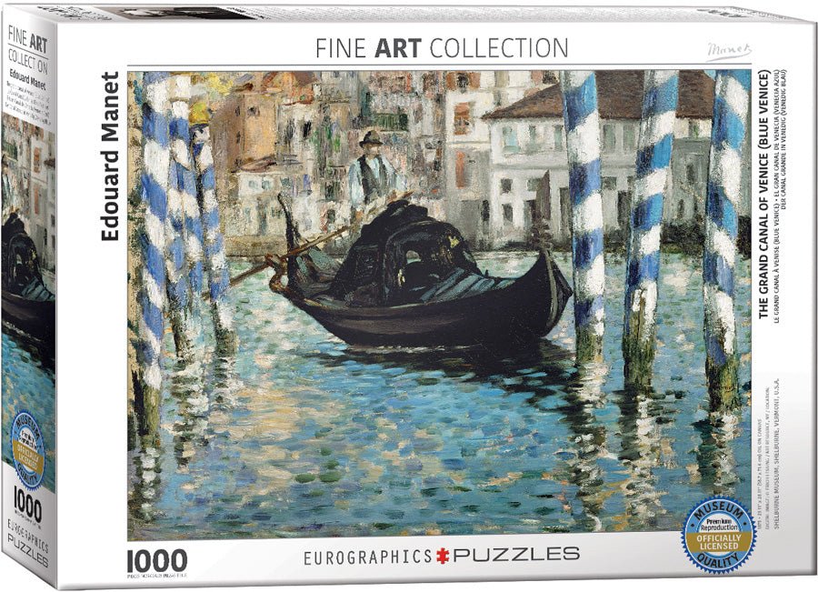 Puzzle Eurographics - 1000 p - Le grand canal de Venise - Manet - Puzzle en carton - Rouge et Noir