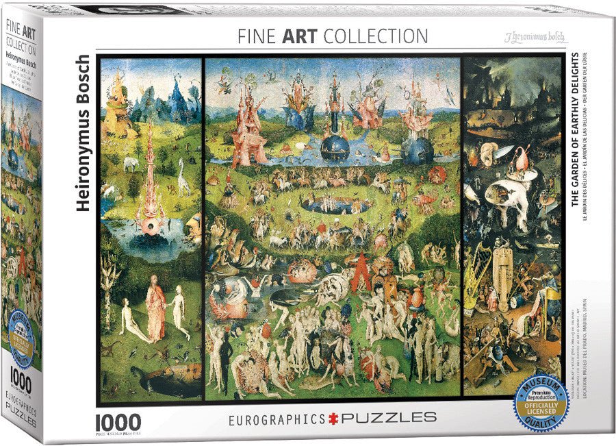 Puzzle Eurographics - 1000 p - Le jardin des délices - Bosch - Puzzle en carton - Rouge et Noir