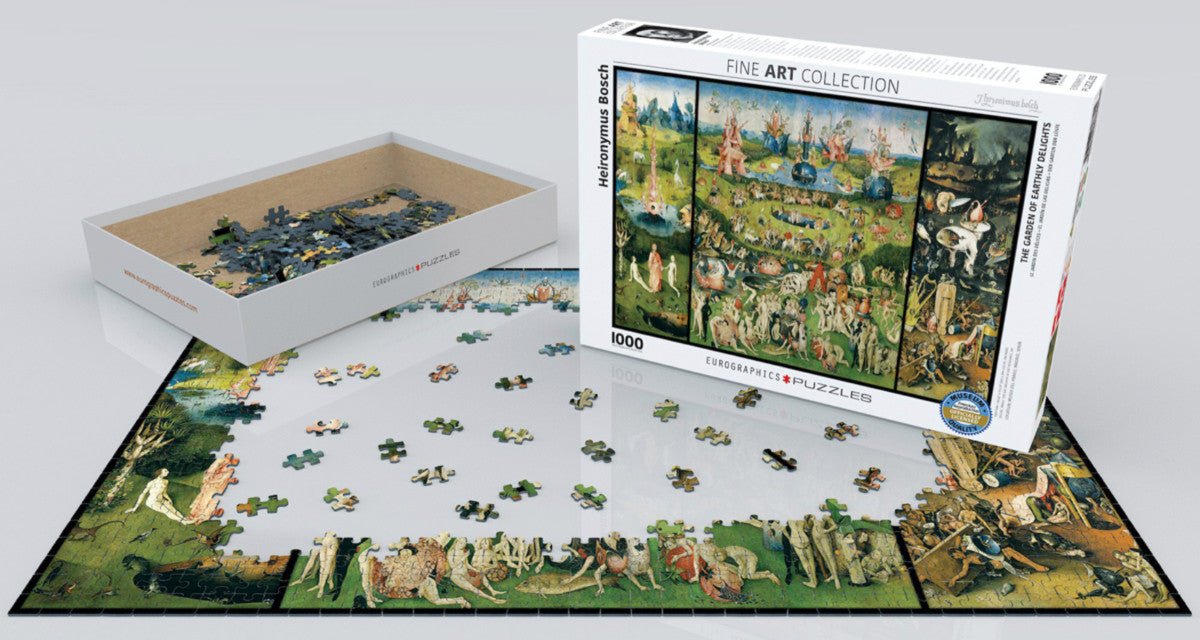 Puzzle Eurographics - 1000 p - Le jardin des délices - Bosch - Puzzle en carton - Rouge et Noir