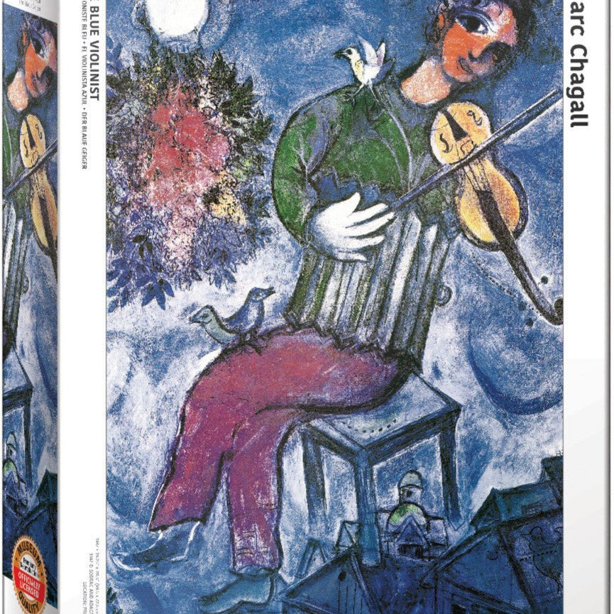 Puzzle Eurographics - 1000 p - Le violoniste bleu - Chagall - Puzzle en carton - Rouge et Noir