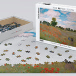 Puzzle Eurographics - 1000 p - Les coquelicots - Claude Monet - Puzzle en carton - Rouge et Noir