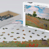 Puzzle Eurographics - 1000 p - Les coquelicots - Claude Monet - Puzzle en carton - Rouge et Noir