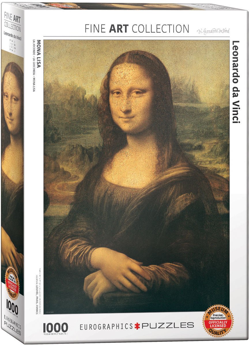 Puzzle Eurographics - 1000 p - Mona Lisa - Da vinci - Puzzle en carton - Rouge et Noir