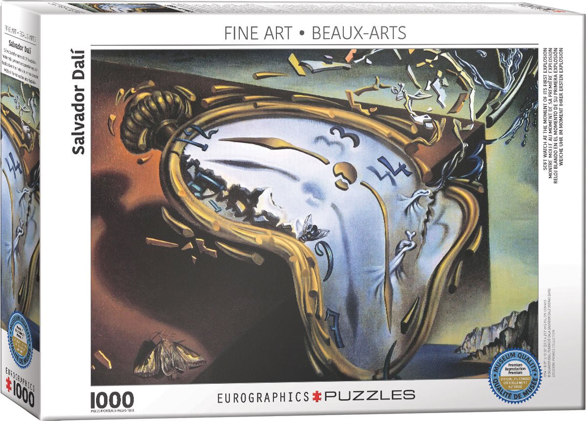 Puzzle Eurographics - 1000 p - Montre molle au moment de sa première explosion - Dali - Puzzle en carton - Rouge et Noir