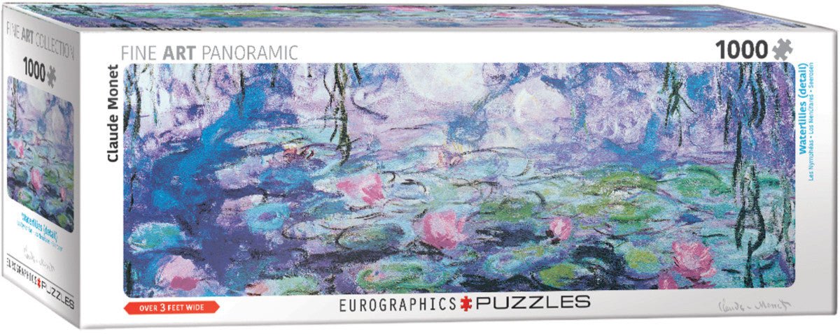 Puzzle Eurographics - 1000 p - panoramique - Les Nymphéas - Claude Monet - Puzzle en carton - Rouge et Noir