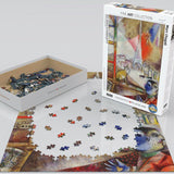 Puzzle Eurographics - 1000 p - Paris à travers la fenêtre - Chagall - Puzzle en carton - Rouge et Noir