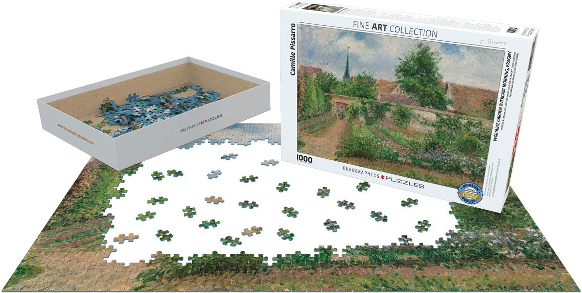 Puzzle Eurographics - 1000 p - Potager à Eragny - Pissaro - Puzzle en carton - Rouge et Noir