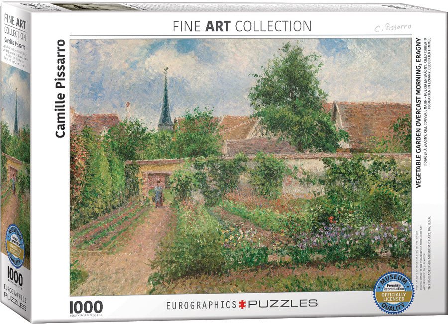 Puzzle Eurographics - 1000 p - Potager à Eragny - Pissaro - Puzzle en carton - Rouge et Noir