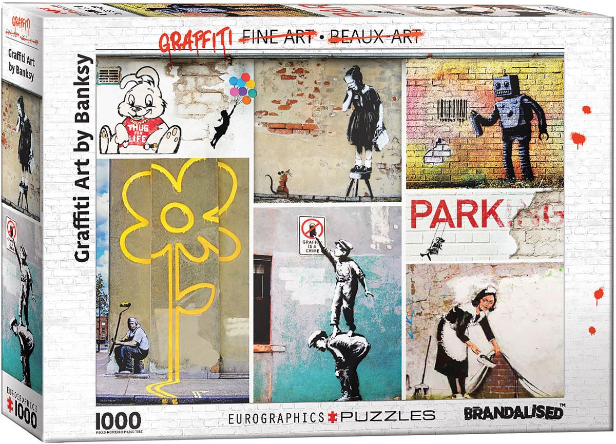 Puzzle Eurographics - 1000 p - Street Art - Banksy - Puzzle en carton - Rouge et Noir