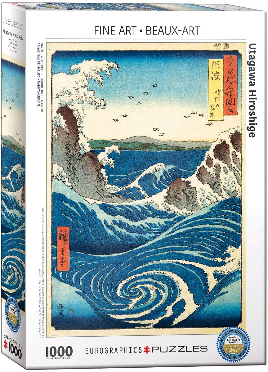 Puzzle Eurographics - 1000 p - Tourbillon de Naruto - Utagawa Hiroshige - Puzzle en carton - Rouge et Noir