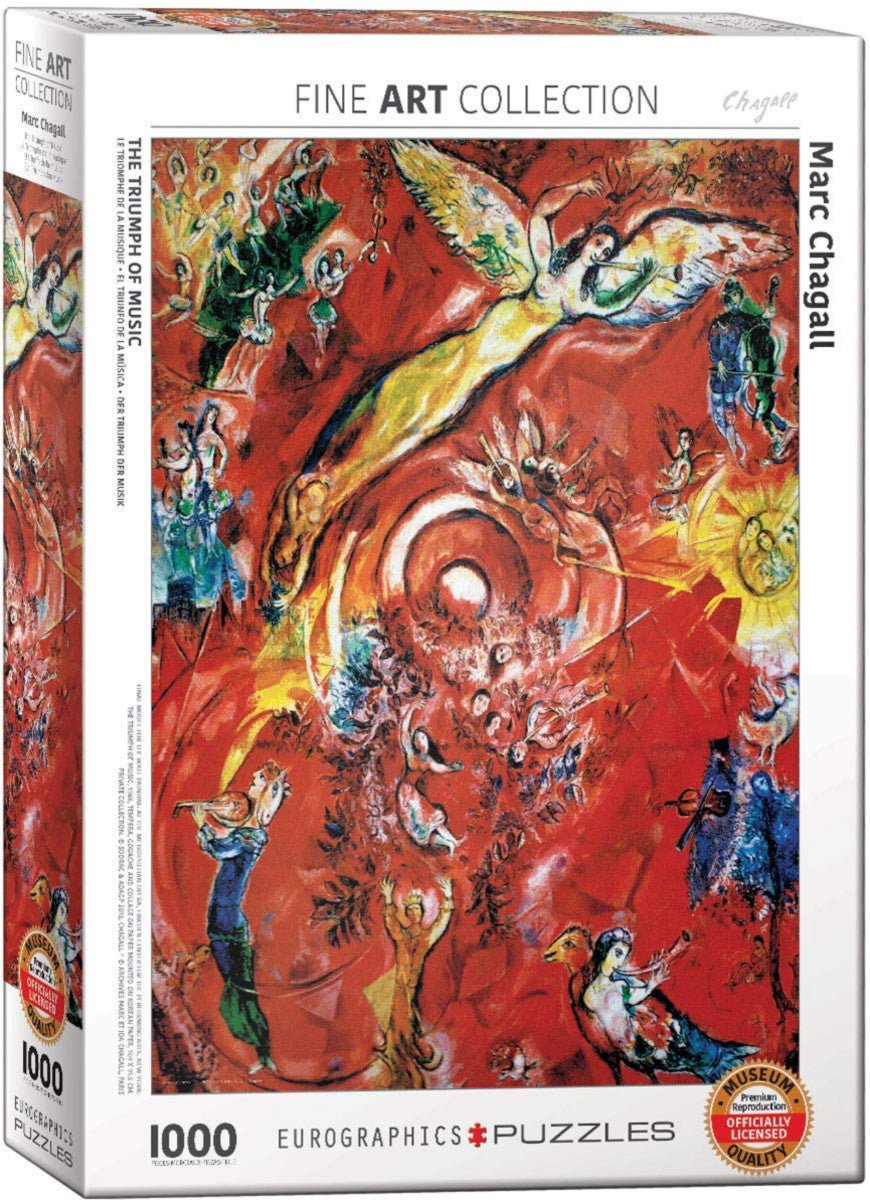 Puzzle Eurographics - 1000 p - Triomphe de la musique - Chagall - Puzzle en carton - Rouge et Noir