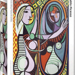 Puzzle Eurographics 1000 pièces - Jeune fille devant un miroir - Picasso - Puzzle en carton - Rouge et Noir