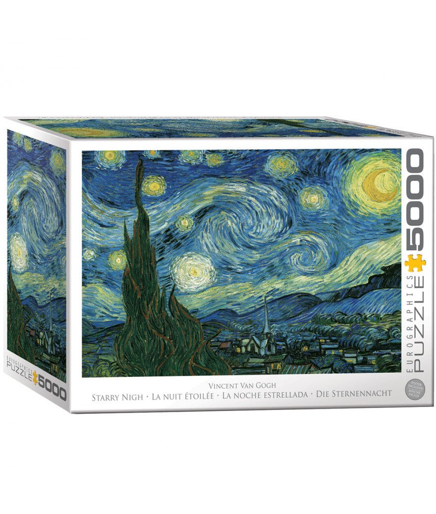 Puzzle Eurographics - 5000 p - La Nuit étoilée - Vincent Van Gogh - Puzzle en carton - Rouge et Noir