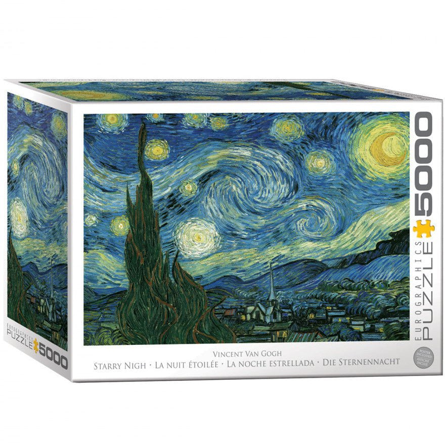 Puzzle Eurographics - 5000 p - La Nuit étoilée - Vincent Van Gogh - Puzzle en carton - Rouge et Noir