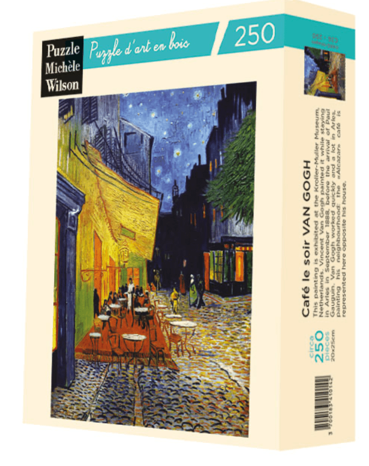 Puzzle Michèle Wilson - 250 pièces - Café le soir - Van Gogh - Puzzle en bois Michèle Wilson - Rouge et Noir