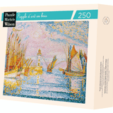 Puzzle Michèle Wilson - 250 pièces - Le phare de Groix - Signac - Puzzle en bois Michèle Wilson - Rouge et Noir