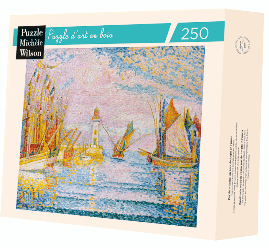 Puzzle Michèle Wilson - 250 pièces - Le phare de Groix - Signac - Puzzle en bois Michèle Wilson - Rouge et Noir