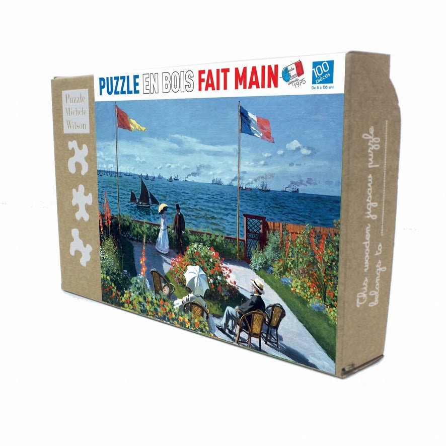 Puzzle MW - 100 p - Terrasse à Sainte - Adresse - Claude Monet - Puzzle en bois Michèle Wilson - Rouge et Noir