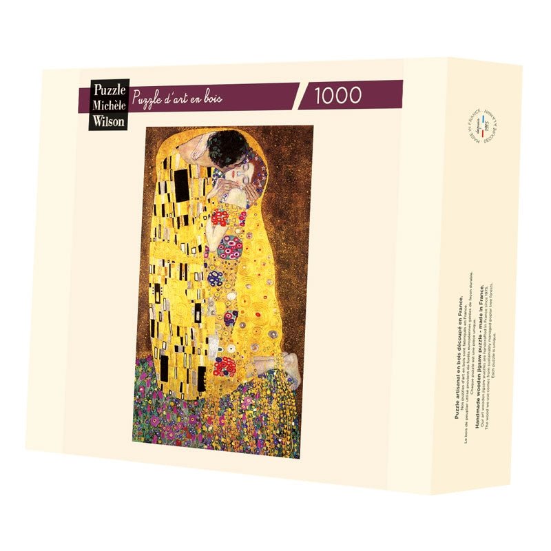 Puzzle MW - 1000 p - Le baiser - Klimt - Puzzle en bois Michèle Wilson - Rouge et Noir