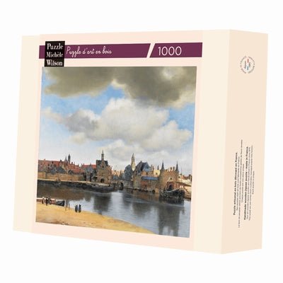 Puzzle MW - 1000 p - Vue de Delft - Vermeer - Puzzle en bois Michèle Wilson - Rouge et Noir