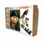 Puzzle MW - 12 p - L'homme potager - Arcimboldo - Puzzle en bois Michèle Wilson enfant solitaire - Rouge et Noir