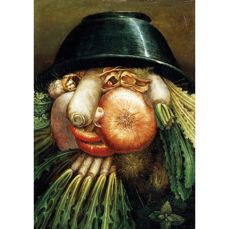 Puzzle MW - 12 p - L'homme potager - Arcimboldo - Puzzle en bois Michèle Wilson enfant solitaire - Rouge et Noir