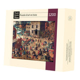 Puzzle MW - 1200 p - Jeux d'enfants - Brueghel - Puzzle en bois Michèle Wilson - Rouge et Noir