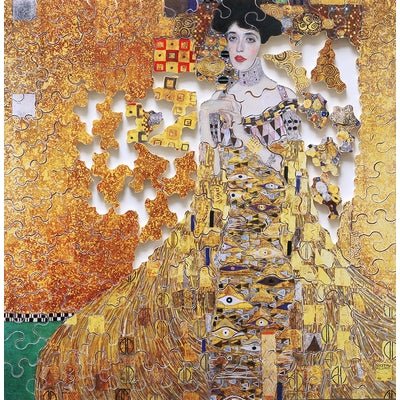 Puzzle MW - 150 p - Adèle Bloch Bauer - Klimt - Puzzle en bois Michèle Wilson - Rouge et Noir